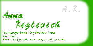 anna keglevich business card